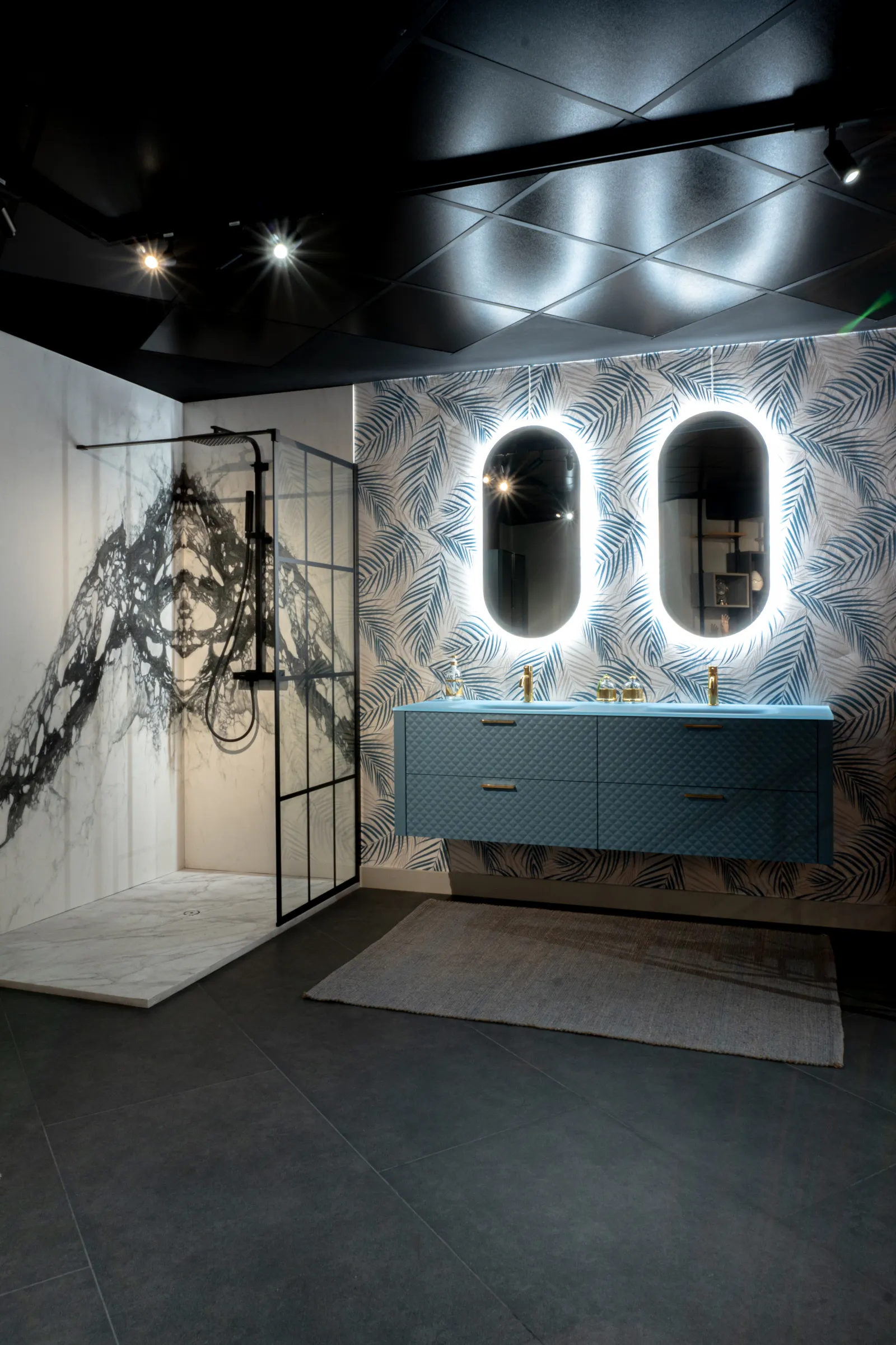 Salle de bain moderne Bleu — Osmosis Home Tanger